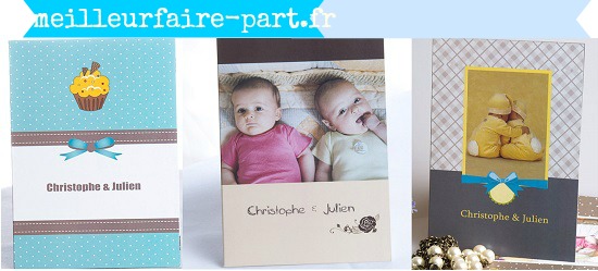 faire part jumeaux naisance