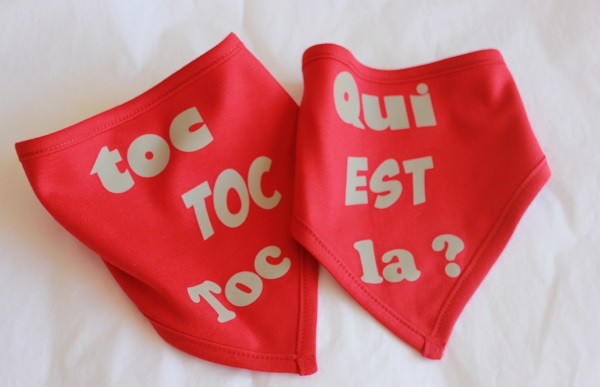 bavoirs bandana jumeaux