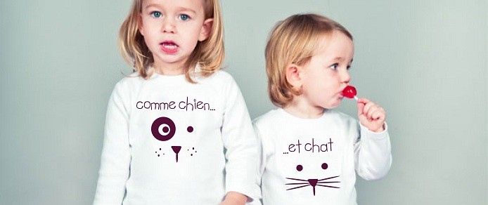 T-shirt comme chien et chat
