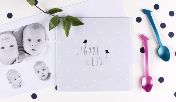 Faire part jumeaux Lovely things