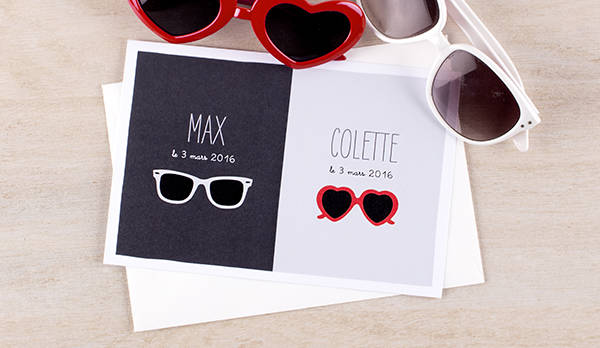 faire part lunettes jumeaux