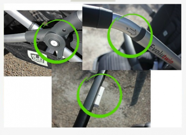 Poussette jumeaux tandem Evolutwin Red Castle