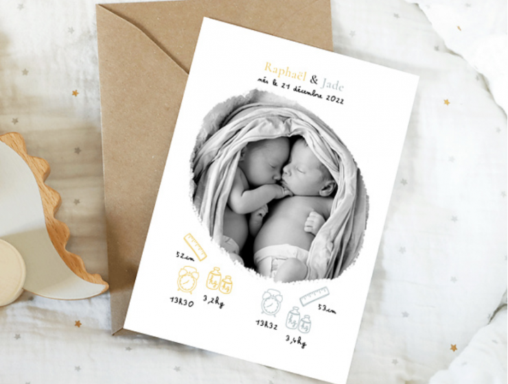 faire-part naissance jumeaux original