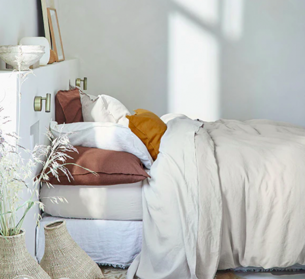 Linge de lit responsable Blanc Cerise bio